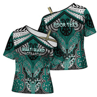 Aotearoa Iwi Ngati Maru Personalised Cross Shoulder Shirt Maori Kowhaiwhai Pattern