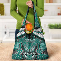 Aotearoa Iwi Ngati Maru Grocery Bag Maori Kowhaiwhai Pattern