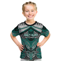 Aotearoa Iwi Ngati Maru Personalised Kid T Shirt Maori Kowhaiwhai Pattern