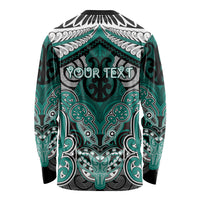 Aotearoa Iwi Ngati Maru Personalised Long Sleeve Shirt Maori Kowhaiwhai Pattern
