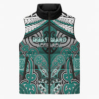 Aotearoa Iwi Ngati Maru Personalised Sleeveless Puffer Jacket Maori Kowhaiwhai Pattern