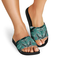 Aotearoa Iwi Ngati Maru Slide Sandals Maori Kowhaiwhai Pattern