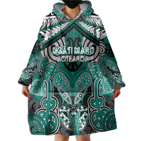 Aotearoa Iwi Ngati Maru Personalised Wearable Blanket Hoodie Maori Kowhaiwhai Pattern