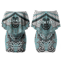 Aotearoa Iwi Ngati Paoa Personalised Couples Matching Off Shoulder Short Dress and Hawaiian Shirt Maori Kowhaiwhai Pattern