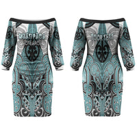 Aotearoa Iwi Ngati Paoa Personalised Family Matching Off The Shoulder Long Sleeve Dress and Hawaiian Shirt Maori Kowhaiwhai Pattern