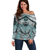 Aotearoa Iwi Ngati Paoa Personalised Off Shoulder Sweater Maori Kowhaiwhai Pattern