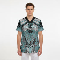 Aotearoa Iwi Ngati Paoa Personalised Scrub Top Maori Kowhaiwhai Pattern