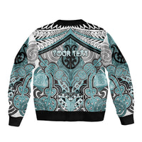 Aotearoa Iwi Ngati Paoa Personalised Sleeve Zip Bomber Jacket Maori Kowhaiwhai Pattern