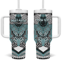 Aotearoa Iwi Ngati Paoa Personalised Tumbler With Handle Maori Kowhaiwhai Pattern