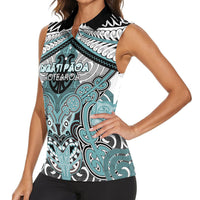 Aotearoa Iwi Ngati Paoa Personalised Women Sleeveless Polo Shirt Maori Kowhaiwhai Pattern