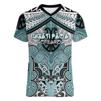 Aotearoa Iwi Ngati Paoa Personalised Women V-Neck T-Shirt Maori Kowhaiwhai Pattern