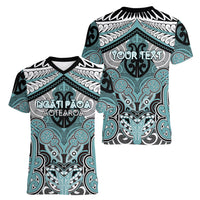 Aotearoa Iwi Ngati Paoa Personalised Women V-Neck T-Shirt Maori Kowhaiwhai Pattern