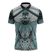 Aotearoa Iwi Ngati Paoa Personalised Zipper Polo Shirt Maori Kowhaiwhai Pattern