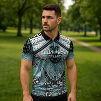 Aotearoa Iwi Ngati Paoa Personalised Zipper Polo Shirt Maori Kowhaiwhai Pattern