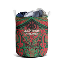 Aotearoa Iwi Ngati Hine Laundry Basket Maori Kowhaiwhai Pattern