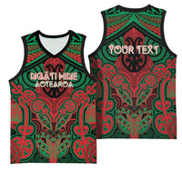 Aotearoa Iwi Ngati Hine Personalised Basketball Jersey Maori Kowhaiwhai Pattern
