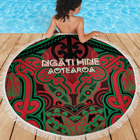Aotearoa Iwi Ngati Hine Beach Blanket Maori Kowhaiwhai Pattern