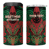 Aotearoa Iwi Ngati Hine Personalised 4 in 1 Can Cooler Tumbler Maori Kowhaiwhai Pattern