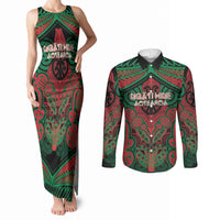 Aotearoa Iwi Ngati Hine Personalised Couples Matching Tank Maxi Dress and Long Sleeve Button Shirt Maori Kowhaiwhai Pattern