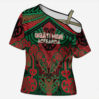 Aotearoa Iwi Ngati Hine Personalised Cross Shoulder Shirt Maori Kowhaiwhai Pattern