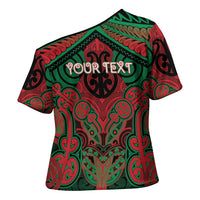 Aotearoa Iwi Ngati Hine Personalised Cross Shoulder Shirt Maori Kowhaiwhai Pattern