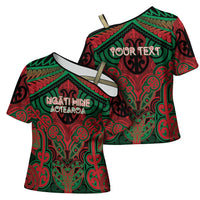 Aotearoa Iwi Ngati Hine Personalised Cross Shoulder Shirt Maori Kowhaiwhai Pattern