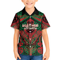 Aotearoa Iwi Ngati Hine Personalised Kid Hawaiian Shirt Maori Kowhaiwhai Pattern