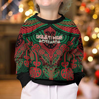 Aotearoa Iwi Ngati Hine Personalised Kid Ugly Christmas Sweater Maori Kowhaiwhai Pattern