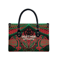 Aotearoa Iwi Ngati Hine Leather Bag Maori Kowhaiwhai Pattern