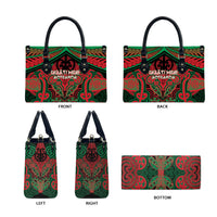 Aotearoa Iwi Ngati Hine Leather Bag Maori Kowhaiwhai Pattern