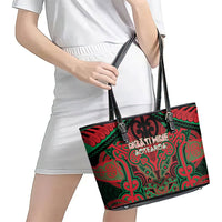Aotearoa Iwi Ngati Hine Leather Tote Bag Maori Kowhaiwhai Pattern