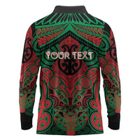 Aotearoa Iwi Ngati Hine Personalised Long Sleeve Polo Shirt Maori Kowhaiwhai Pattern