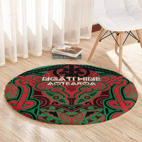Aotearoa Iwi Ngati Hine Round Carpet Maori Kowhaiwhai Pattern