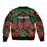 Aotearoa Iwi Ngati Hine Personalised Sleeve Zip Bomber Jacket Maori Kowhaiwhai Pattern
