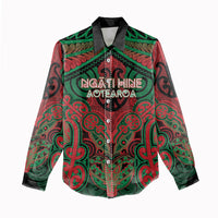 Aotearoa Iwi Ngati Hine Personalised Women Casual Shirt Maori Kowhaiwhai Pattern