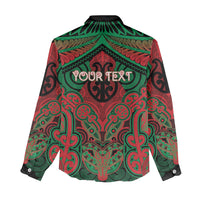 Aotearoa Iwi Ngati Hine Personalised Women Casual Shirt Maori Kowhaiwhai Pattern