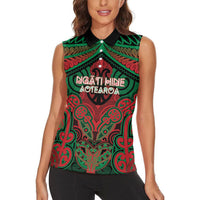 Aotearoa Iwi Ngati Hine Personalised Women Sleeveless Polo Shirt Maori Kowhaiwhai Pattern