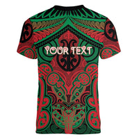 Aotearoa Iwi Ngati Hine Personalised Women V-Neck T-Shirt Maori Kowhaiwhai Pattern