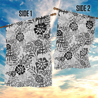 White Aloha Hawaiian Garden Flag Monstera Hibiscus Tropical Pattern