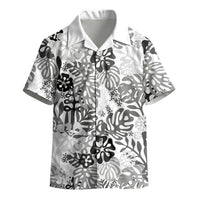 White Aloha Hawaiian Kid Hawaiian Shirt Monstera Hibiscus Tropical Pattern