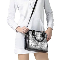 White Aloha Hawaiian Shoulder Handbag Monstera Hibiscus Tropical Pattern