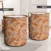 Brown Hawaii Palaka Cowboy Laundry Basket Hawaiian Paniolo Festival Spirit