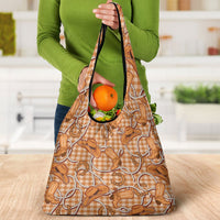 Brown Hawaii Palaka Cowboy Grocery Bag Hawaiian Paniolo Festival Spirit