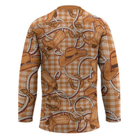 Brown Hawaii Palaka Cowboy Hockey Jersey Hawaiian Paniolo Festival Spirit