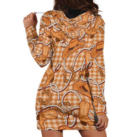 Brown Hawaii Palaka Cowboy Hoodie Dress Hawaiian Paniolo Festival Spirit