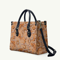Brown Hawaii Palaka Cowboy Leather Bag Hawaiian Paniolo Festival Spirit