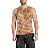 Brown Hawaii Palaka Cowboy Men Tank Top Hawaiian Paniolo Festival Spirit