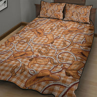 Brown Hawaii Palaka Cowboy Quilt Bed Set Hawaiian Paniolo Festival Spirit