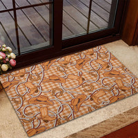 Brown Hawaii Palaka Cowboy Rubber Doormat Hawaiian Paniolo Festival Spirit