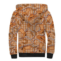 Brown Hawaii Palaka Cowboy Sherpa Hoodie Hawaiian Paniolo Festival Spirit